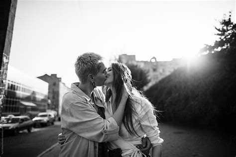 Girls Kissing By Stocksy Contributor Yurii Shevchenko Stocksy
