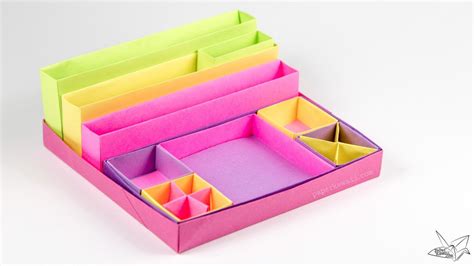 Origami Desk Organiser Tutorial Nested Boxes Desk Organization Diy