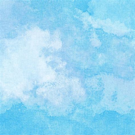 Blue Sky Blue Watercolor Canvas Paint Paper Stain Brush Strokes
