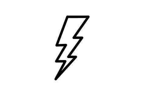 Lightning Bolt Thunderbolt Line Style Graphic By Wangsinawang