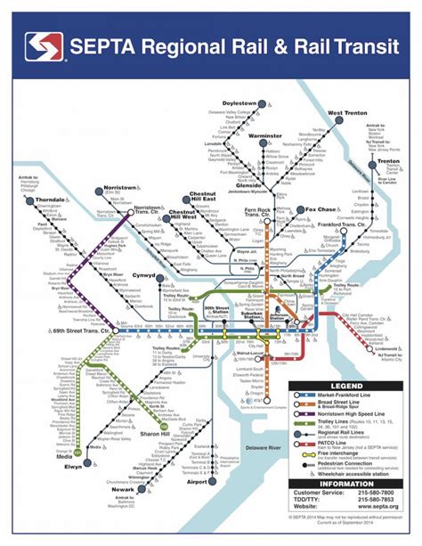 Philadelphias Transit Map Managed By Septa Includes Patco Speedline