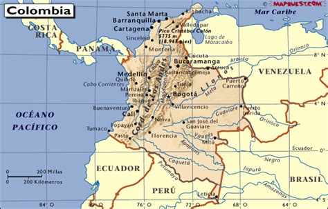 1959 republica de colombia libertados simon bolivar cincuenta centavos coin. Mapa de la Republica Colombia