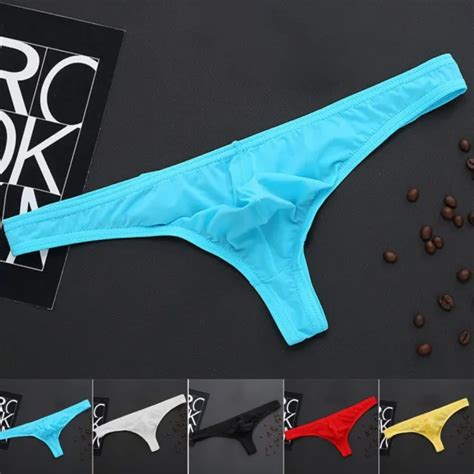 Men See Through Jockstrap Bulge Pouch Low Rise G String Thong Briefs