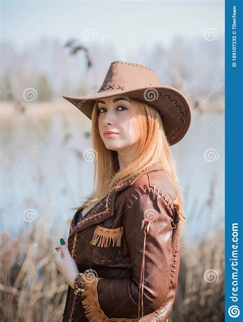 American Style In Womans Fashion Stock Photo Image Of Cowgirl Lady