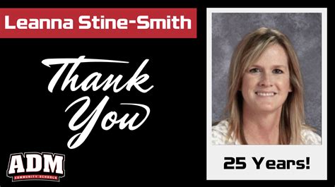 25 Years Of Service Thank You Leanna Stine Smith Adm Community