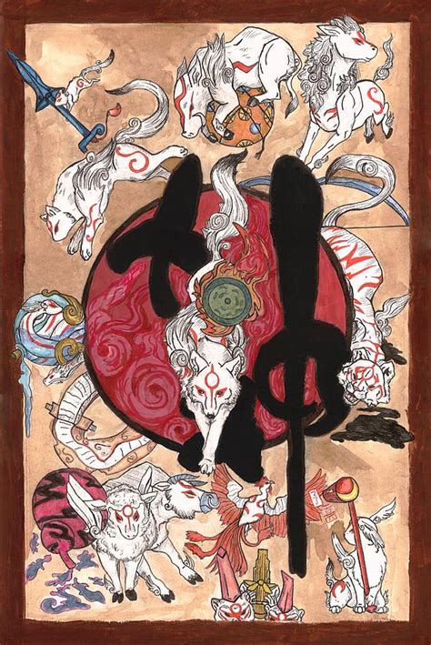 Okami Amaterasu Celestial Gods Painting By Amasepia Gittens Jones Fox