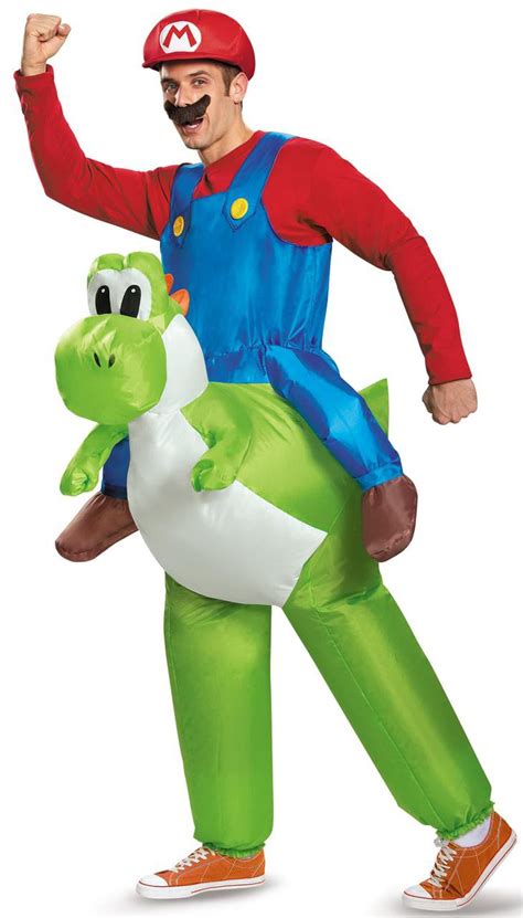 Super Mario Bros Mario Riding Yoshi Inflatable Adult Costume Thepartyworks