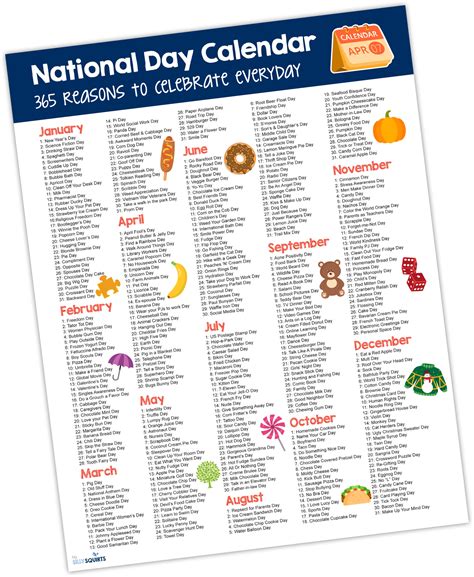 365 Reasons National Day Calendar 2024 Printable 2024 Calendar Printable