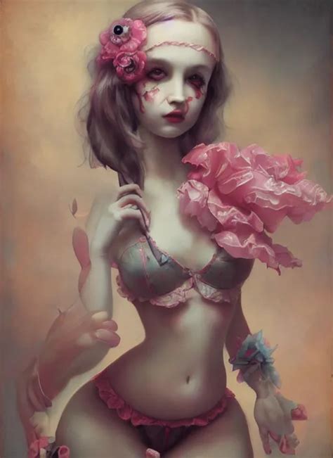 Pop Surrealism Lowbrow Art Realistic Cute Lingerie Stable Diffusion