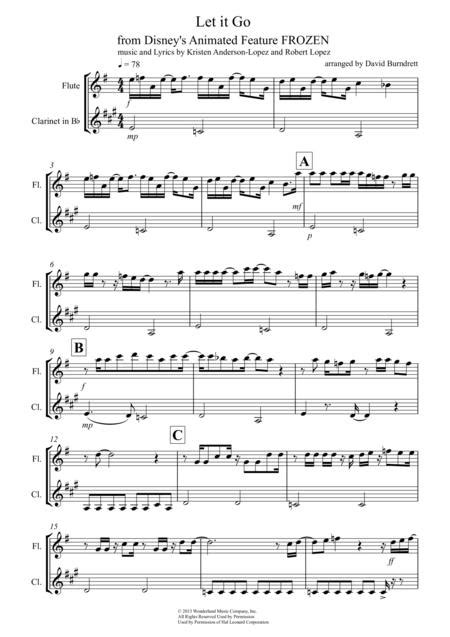 Let It Go From Frozen For Flute And Clarinet Duet By