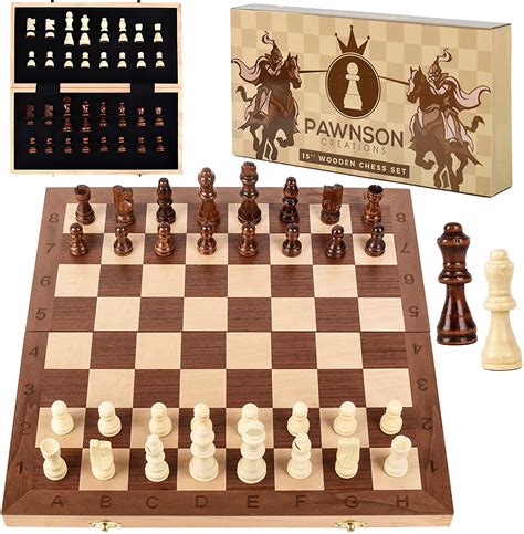 15”x15” Wooden Chess Set Pawnson Creations Store