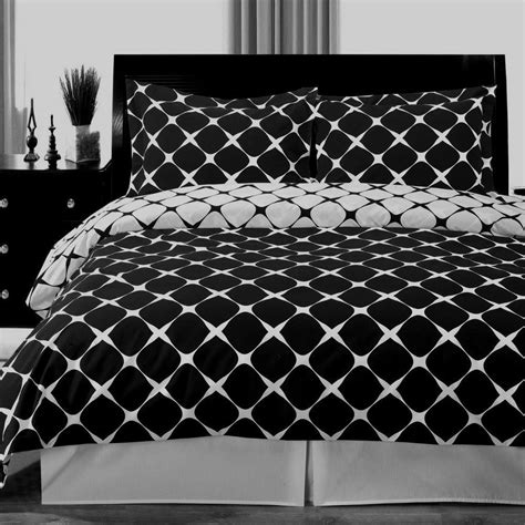 Modern Geometric Black White Cotton Duvet Cover Set Duvet Cover Sets