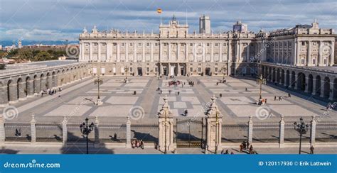 Aerial View Over Royal Palace In Madrid Editorial Image Image Of