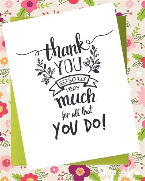 Free Thank You Printable Cards