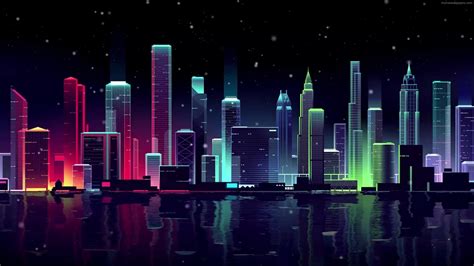 Neon Skyline Wallpaper 4k