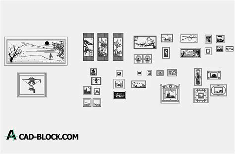 Cad Wall Painting Collection Dwg Free Cad Blocks