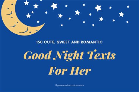 150 Sweet Good Night Texts For Her Straight From The Heart Poems And