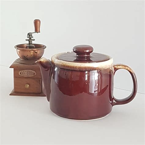 Vintage Mccoy 1418 Brown Drip Glaze Teapot Usa Pottery Retro