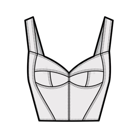 Ilustraci N De Moda T Cnica Superior De Bustier Con Cups Moldeadas De