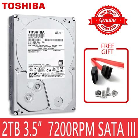 Toshiba 2tb Hard Drive Disk 2000gb 2 Tb Internal Hd Hdd Harddisk 7200