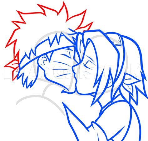 How To Draw Naruto And Sakura Kissing Step By Step Drawing Guide By