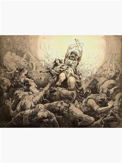 Thor Fighting The Frost Giants By Louis Moe 1898 Poster For Sale By