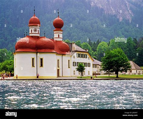 Konigsee Lake And St Bartholomews Church Berchtesgaden National