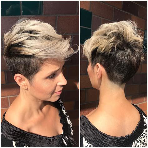 Here's a very popular long to short makeover haircut this season! Trendy Messy Hairstyles for Short Hair, Women Short ...