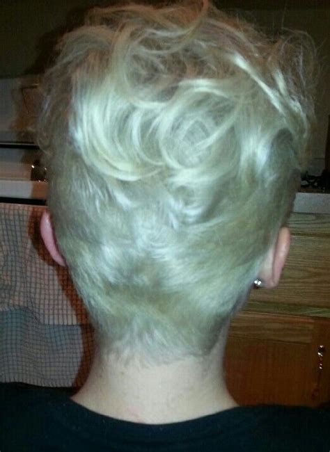Guys with thick, wavy hair have many cuts and styles to choose from. Short wavy platinum blonde hair - Back | Platinum blonde ...