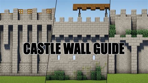 Castle Wall Guide - 5 Designs - Minecraft 