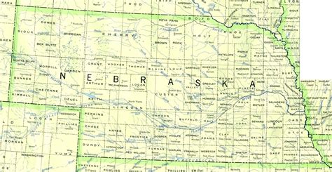 Mapa Político De Nebraska Tamaño Completo Ex