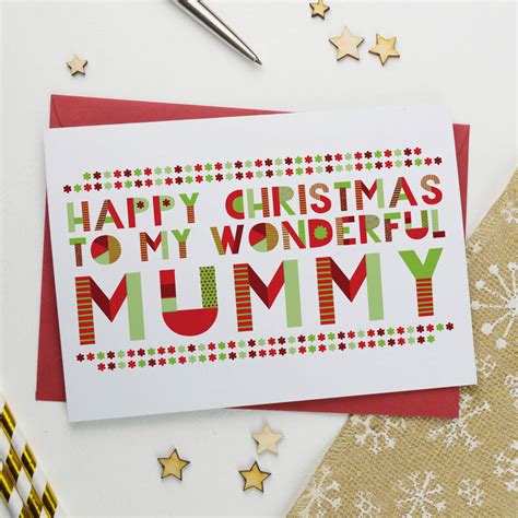 wonderful mum mummy or mother christmas card by a is for alphabet