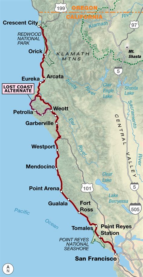 Map Of California 101 Freeway