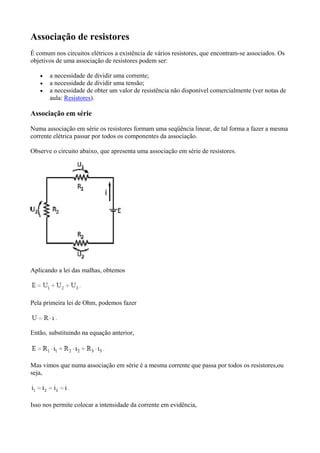 Associação de resistores PDF