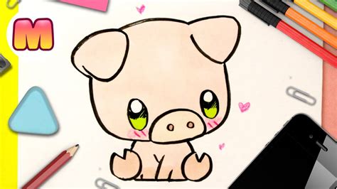 Como Dibujar Un Cerdo O Chancho Kawaii Dibujos Faciles Kawaii