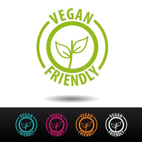 Vegan friendly badge, logo, icon. Flat vector illustration on white