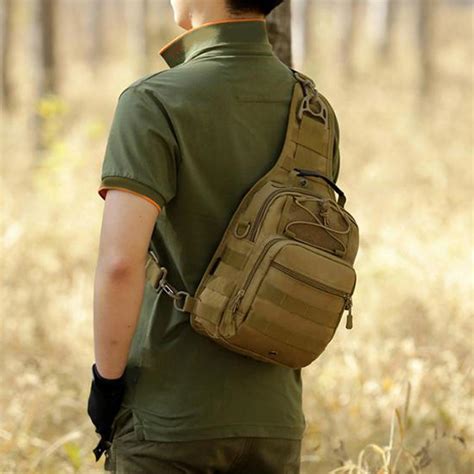 Men Molle Tactical Sling Chest Bag Assault Pack Messenger Shoulder Bag