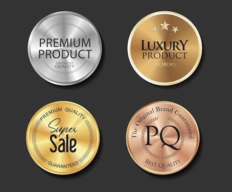 Premium Vector Golden Badges Collection