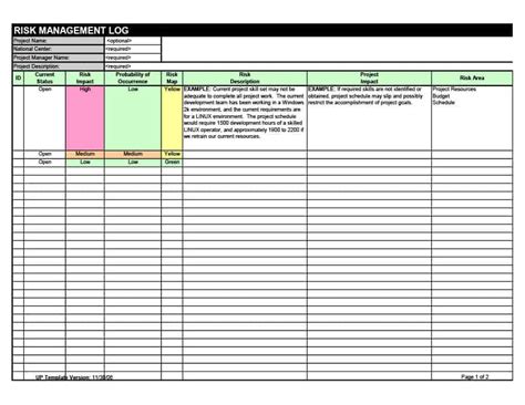 Free Printable Risk Register Templates Download Now Word And Excel