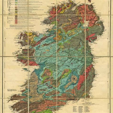 Geological Map Of Ireland Issued By Richard Griffith In 1853 For The
