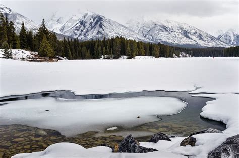 Mountain Landscape Frozen Lake In A Mountain Landscape Banff