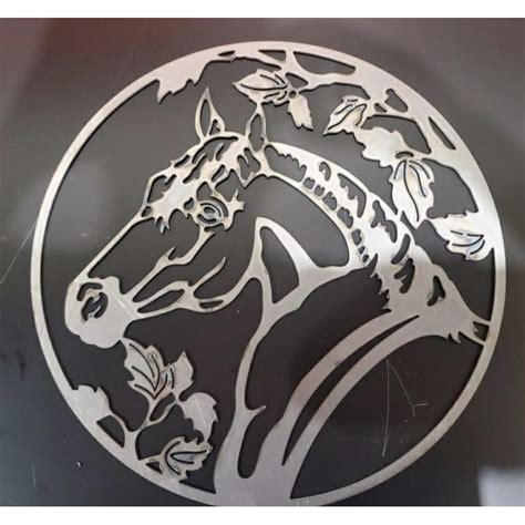 Horse Head And Ivy Leaves In Circle Dxf Files Cut Ready For Cnc