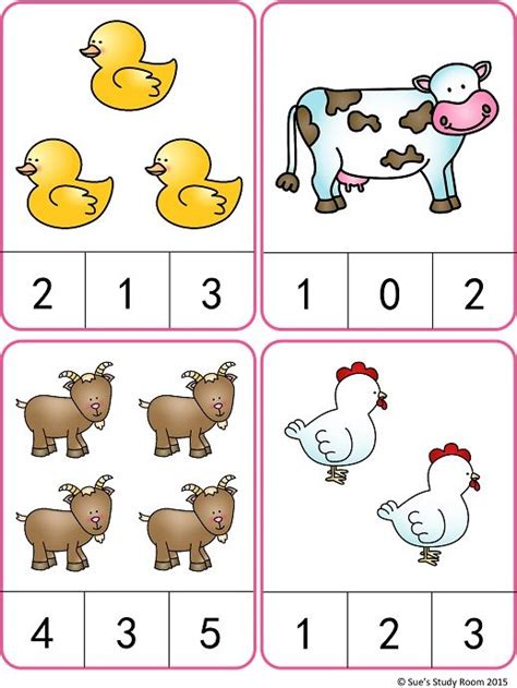 ¡aquí encontrarás algunos juegos y actividades! Farm Animals Count and Clip Cards (Numbers 1-20) | Juegos ...