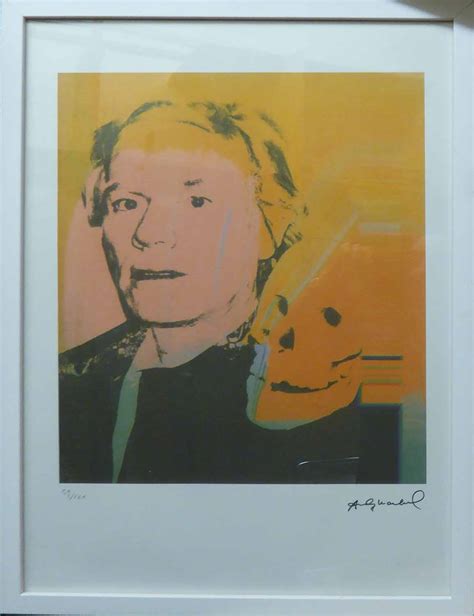 Andy Warhol Self Portrait With Skull Lithograph From Leo Castelli