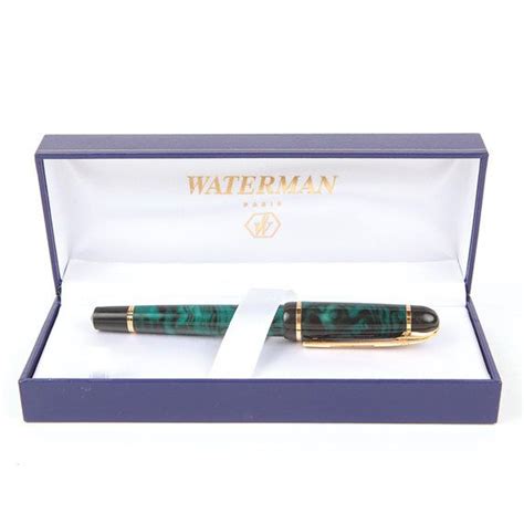 Waterman Phileas Green Marble Fountain Pen In Box With Pack Of Etsy