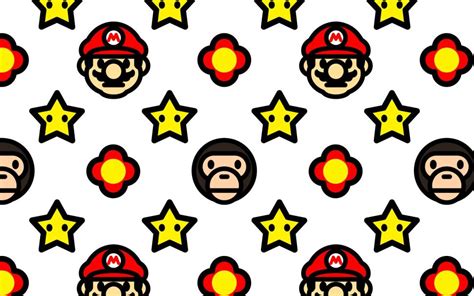 Mario Stars Pattern White Hd Wallpaper Games Wallpaper Better