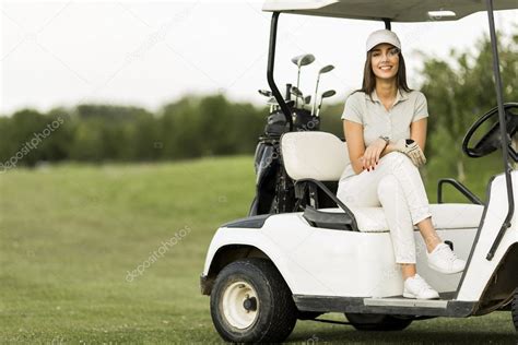 Woman At Golf Cart — Stock Photo © Boggy22 55250897