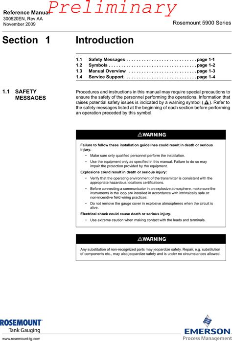 Rosemount Tank Radar Rosemount S Radar Level Gauge User Manual