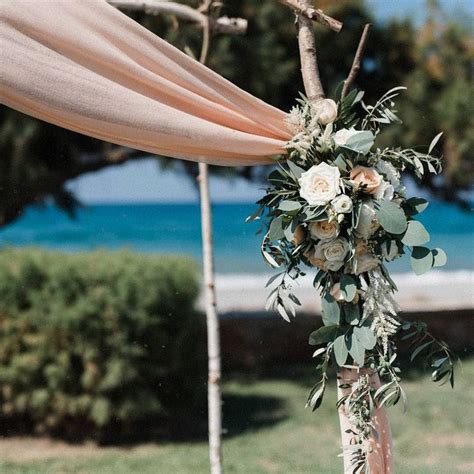 Wedding Arch Floral Touches With Peach Roses Image By Amarkakis