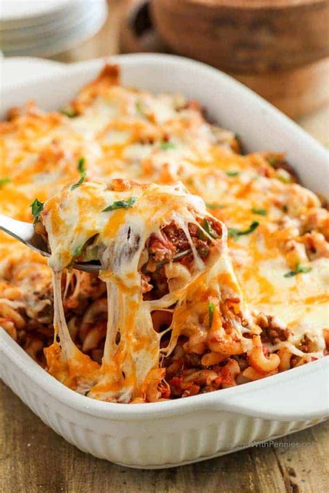 Peppers go great with mac and cheese and are used to give your dish an italian or mexican flair. Cheesy Beef & Macaroni Casserole - Spend With Pennies